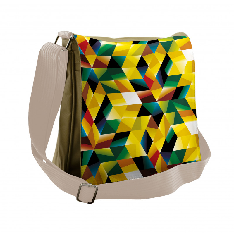 Geometric Green Messenger Bag