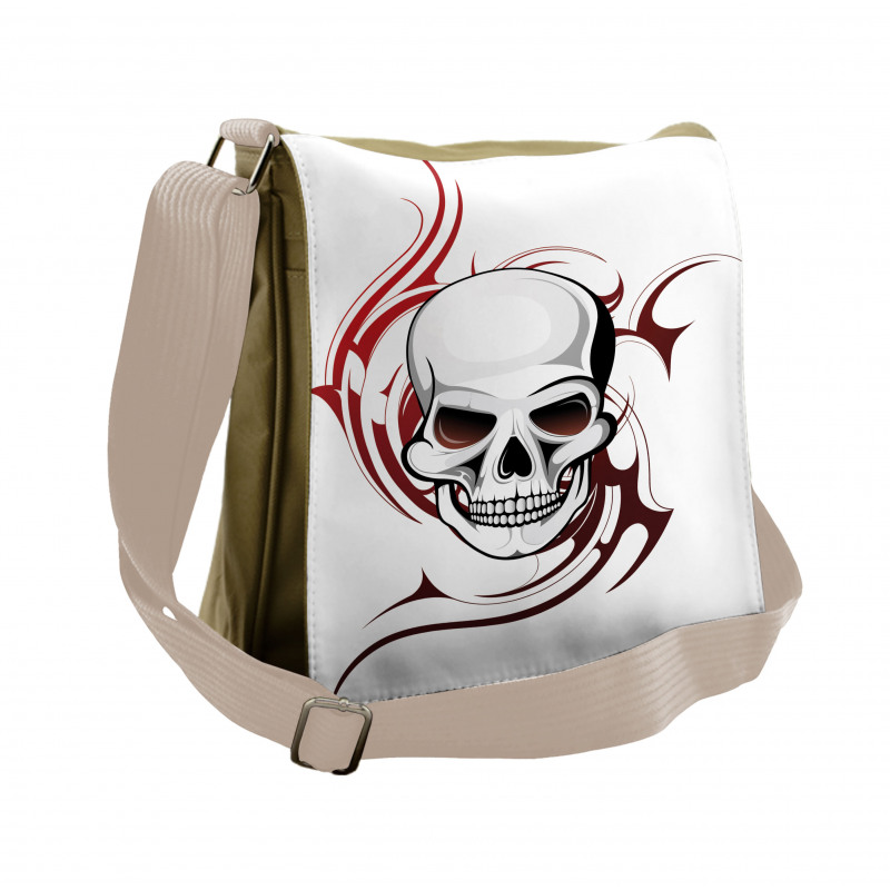 Scary Wild Skull Tribal Messenger Bag