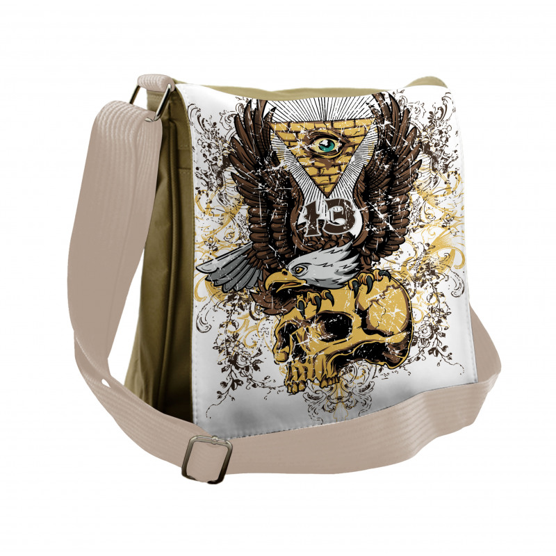 American Eagle on Skull Messenger Bag