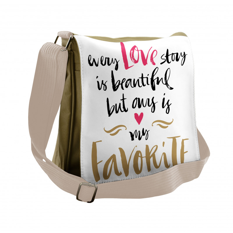 Romantic Words Messenger Bag