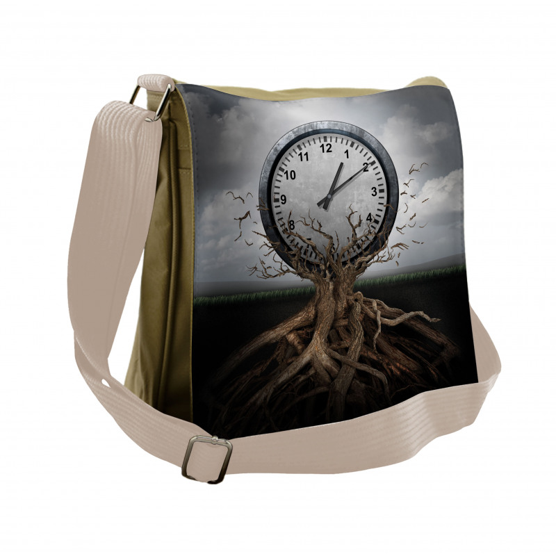 Clock Surrealist Messenger Bag
