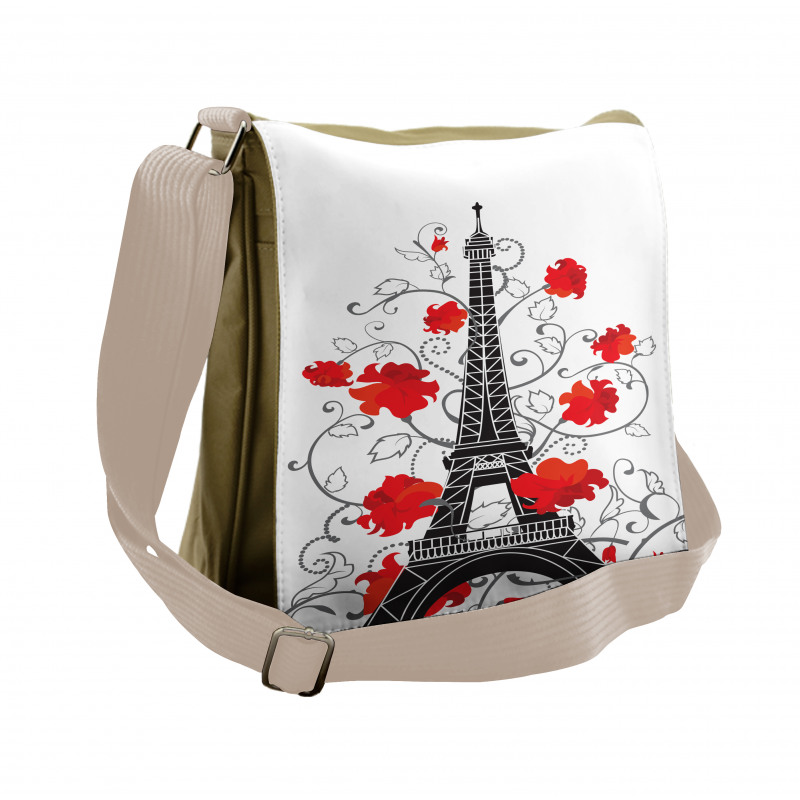 Romantic Paris Art Messenger Bag