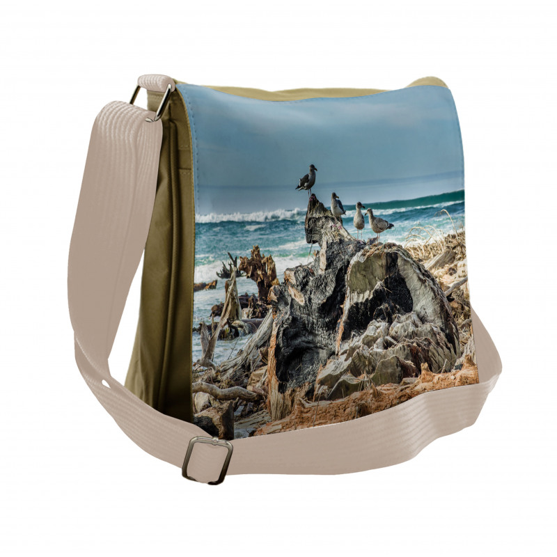 Driftwood Shore Seagull Messenger Bag