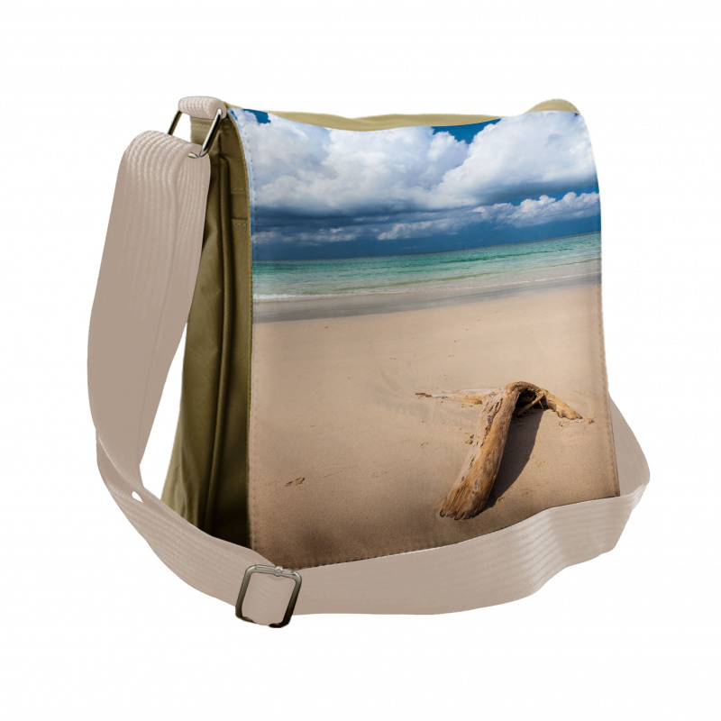 Sandy Beach and Clouds Messenger Bag