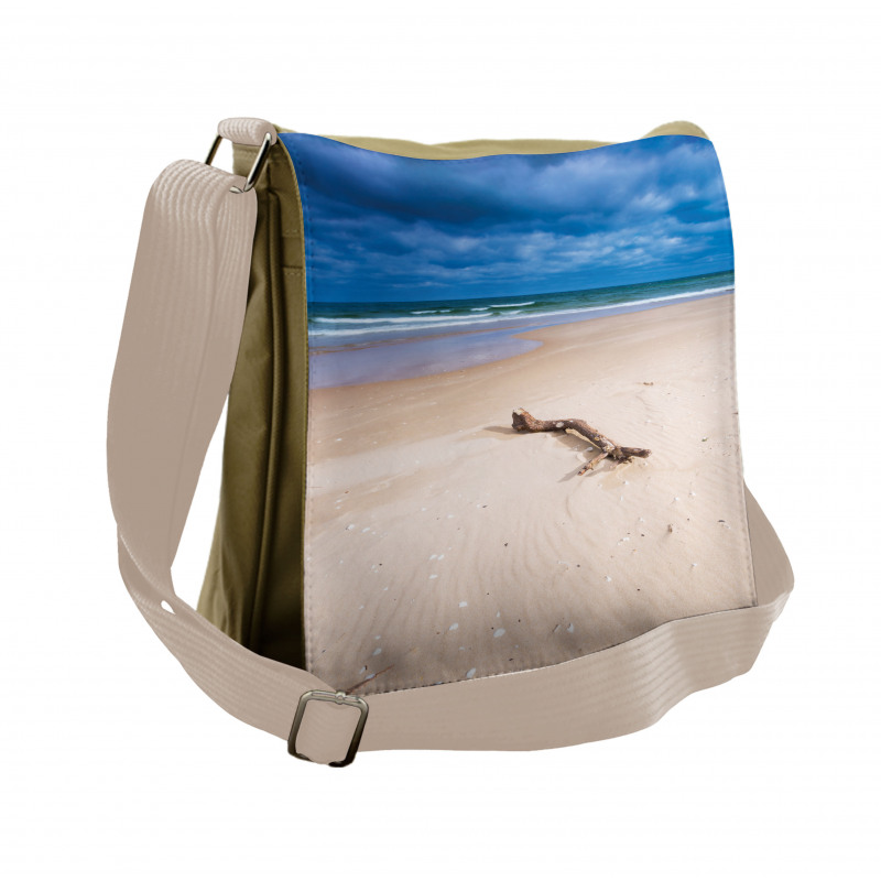 Deserted Sandy Beach Messenger Bag