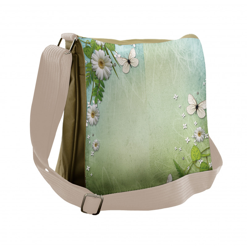 Flowers and Butterflies Messenger Bag