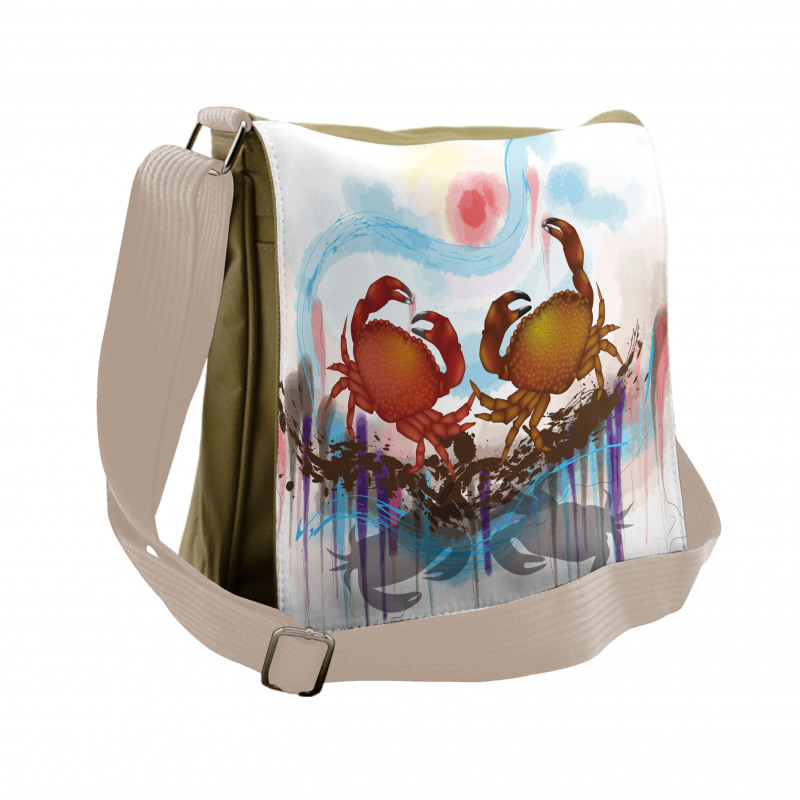 2 Crabs Dancing Sea Messenger Bag