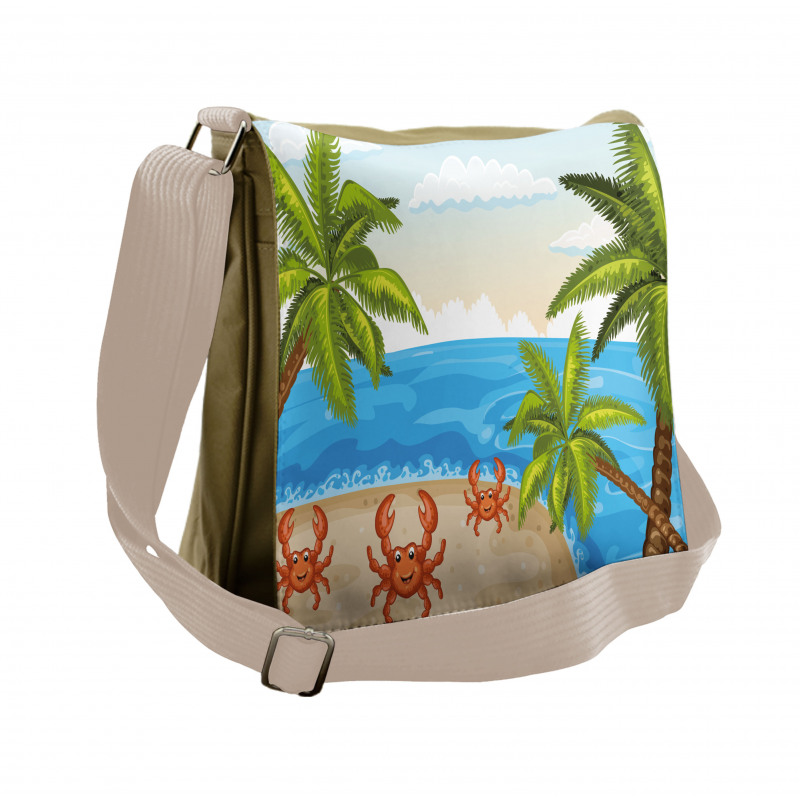 Palm Trees and Crabs Messenger Bag