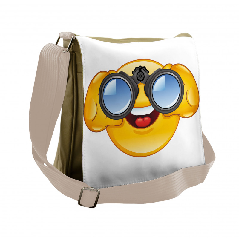 Smiley Face and Telescope Messenger Bag