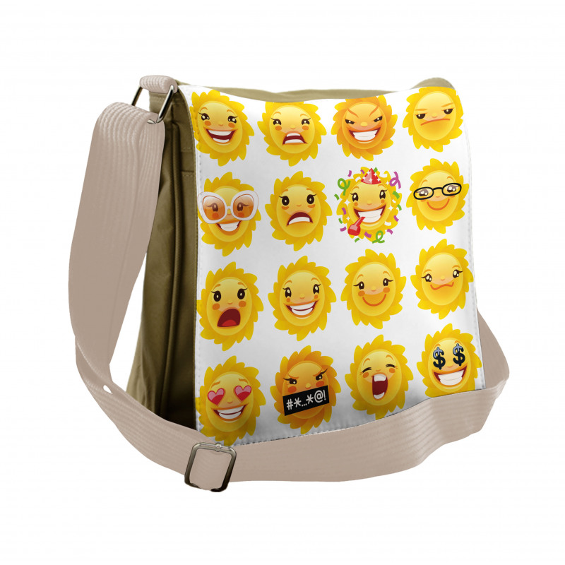 Smile Surprise Angry Mood Messenger Bag