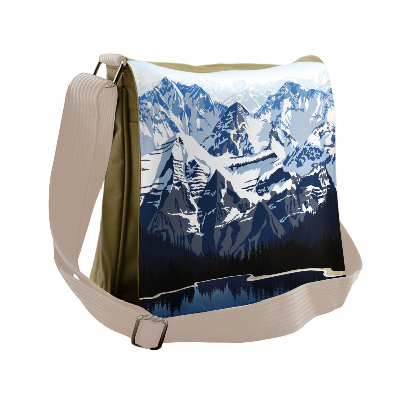 Mountain with Snow View Messenger Bag