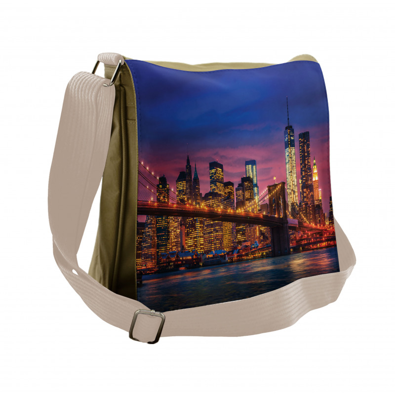NYC with Neon Messenger Bag