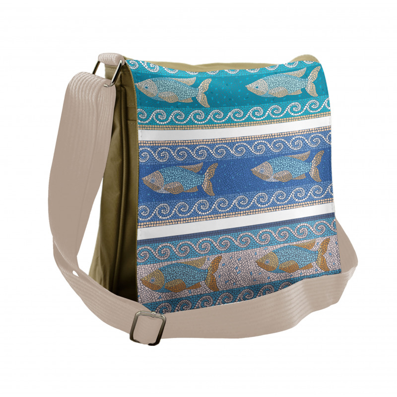 Marine Style Pattern Messenger Bag