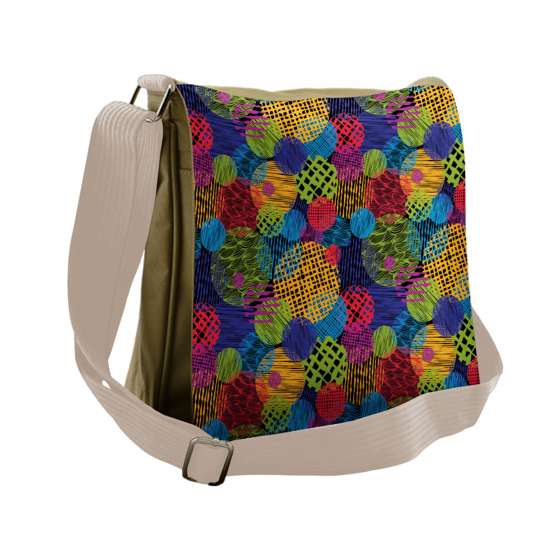 Geometric Sketchy Forms Messenger Bag