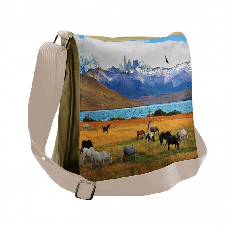 Farm Horse in Mountain Messenger Bag