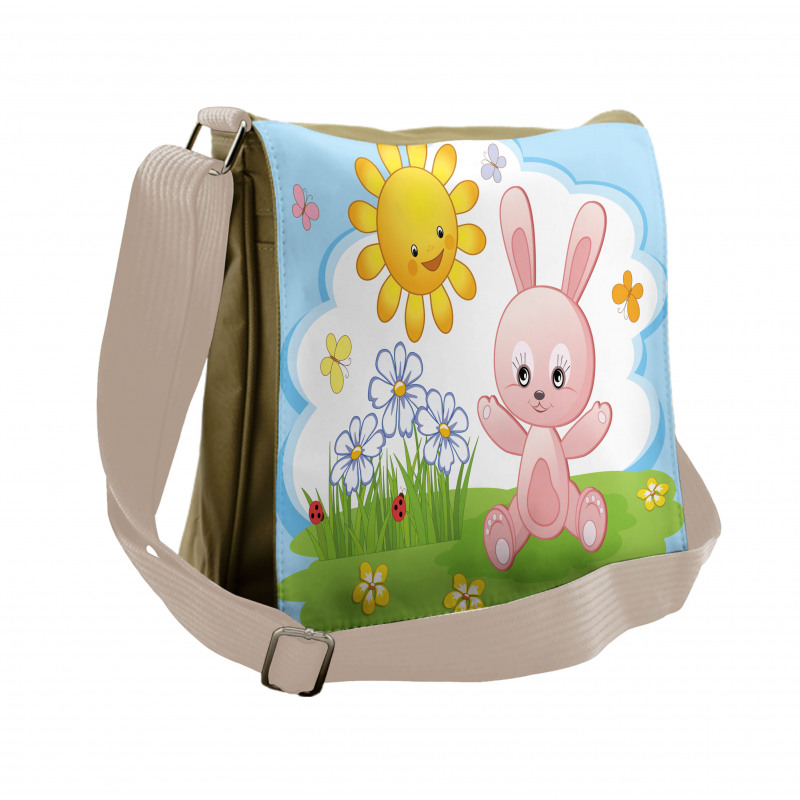 Rabbit in Garden Messenger Bag