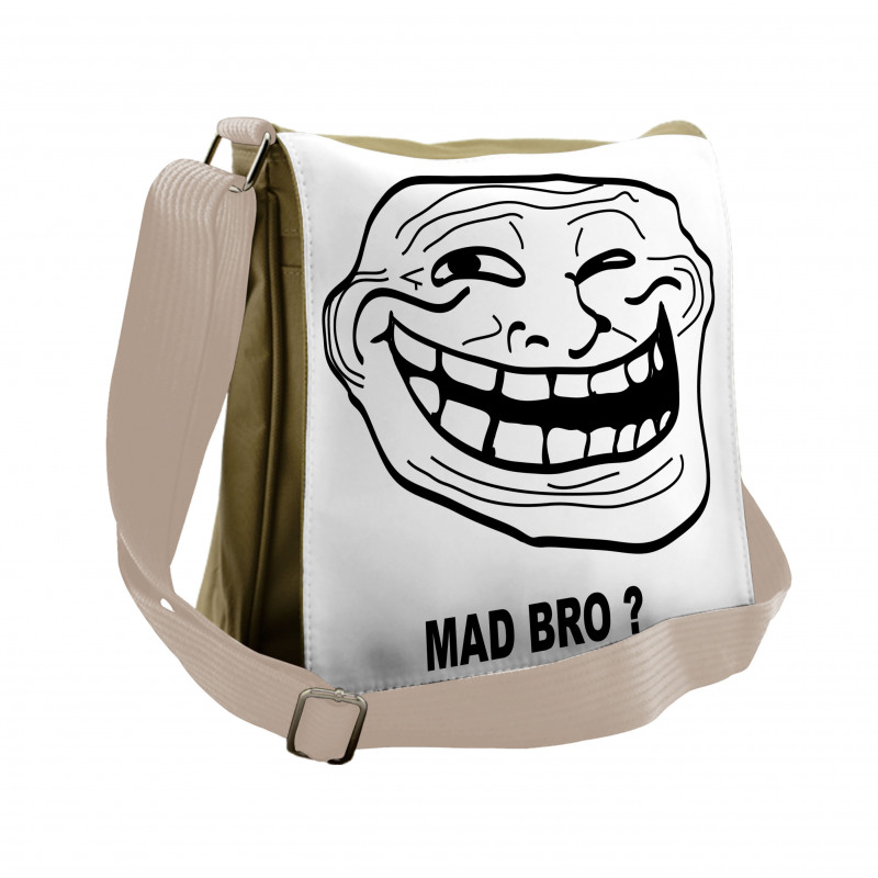 Cartoon Style Troll Guy Messenger Bag