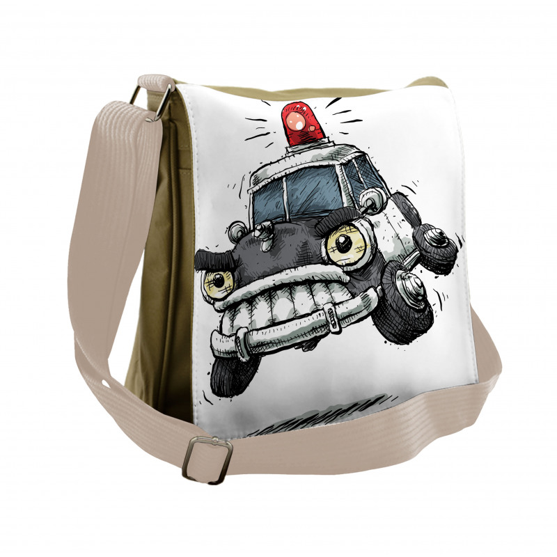 Police Car Art Image Messenger Bag