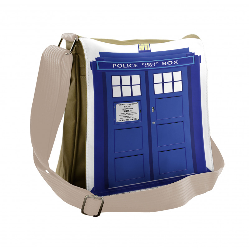 Blue Brit Phone Box Messenger Bag