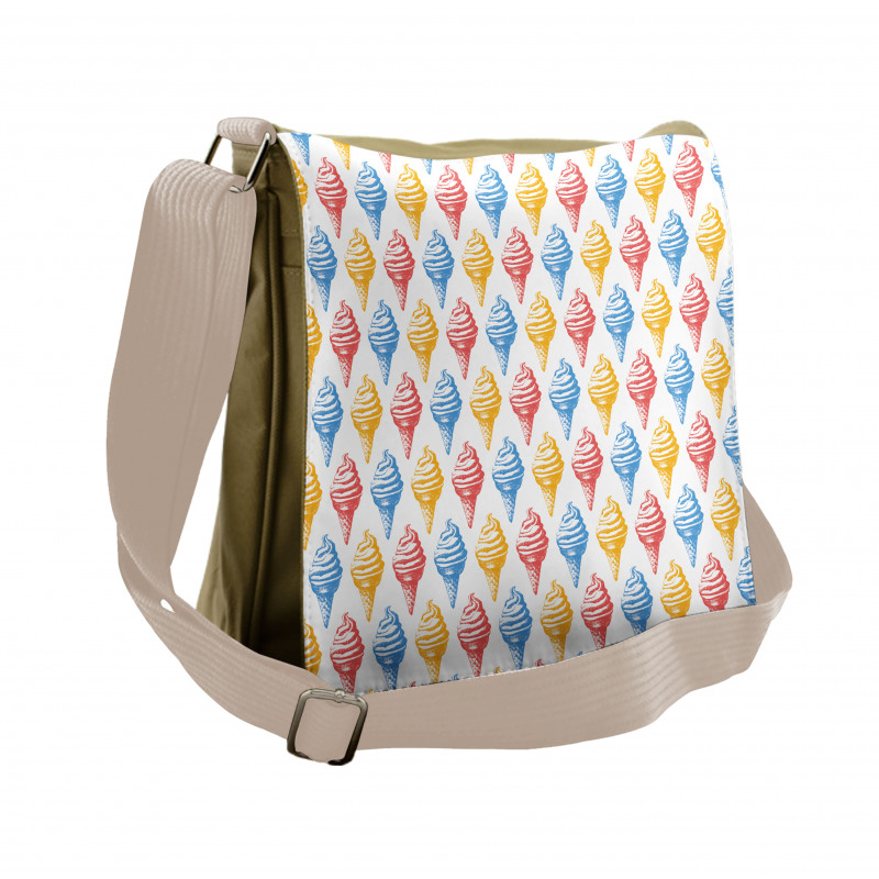 Ice Cream Cones 50s Time Messenger Bag