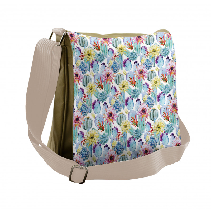 Desert Sand Wild Flowers Messenger Bag