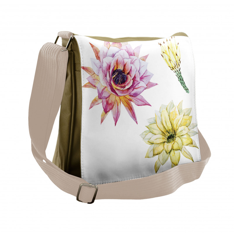 Watercolored Flowers Messenger Bag