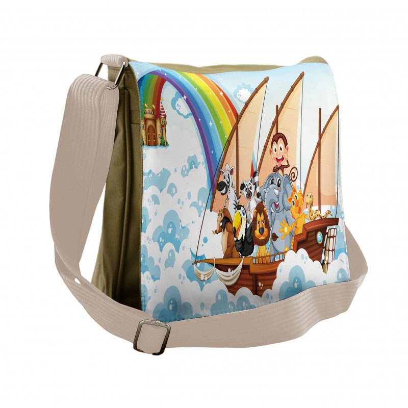 Noah's Ark in Clouds Messenger Bag