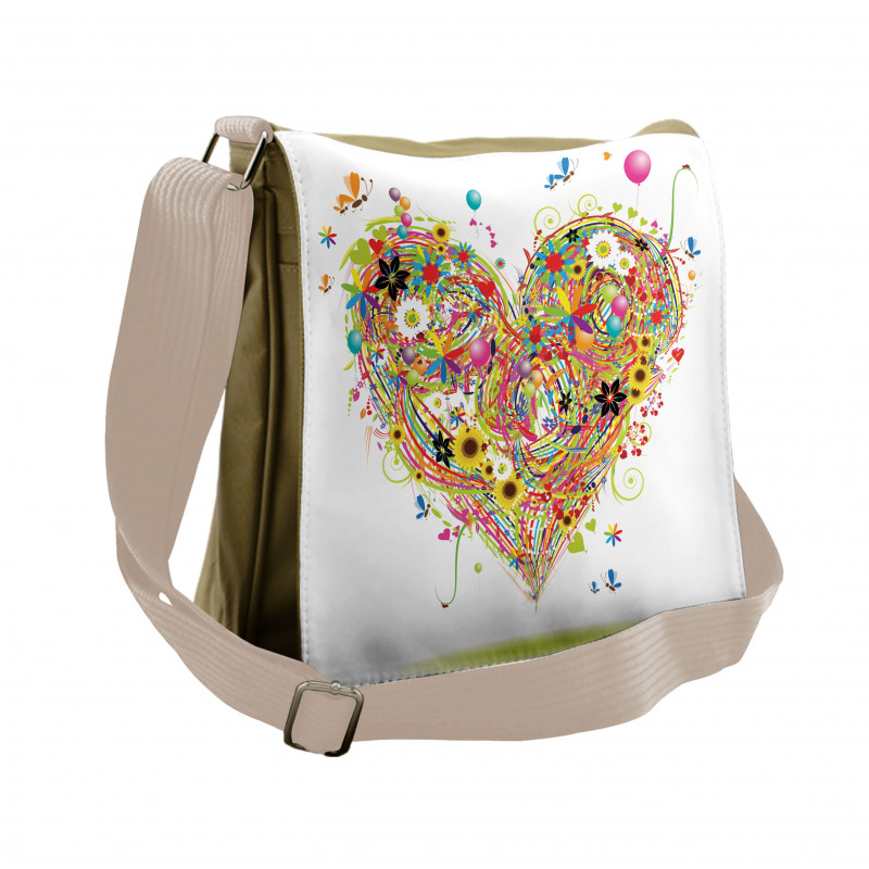 Watercolor Love Messenger Bag