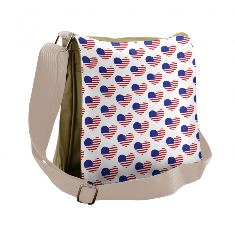 Heart Shaped Flags Messenger Bag