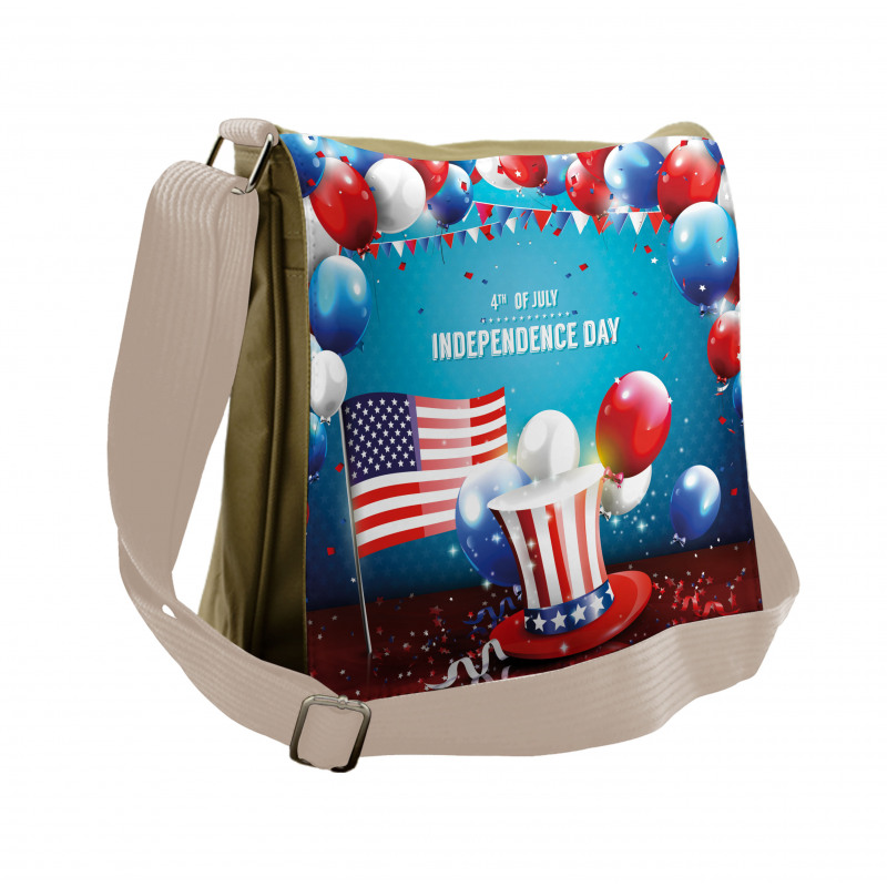 Uncle Sam Hat Flag Messenger Bag