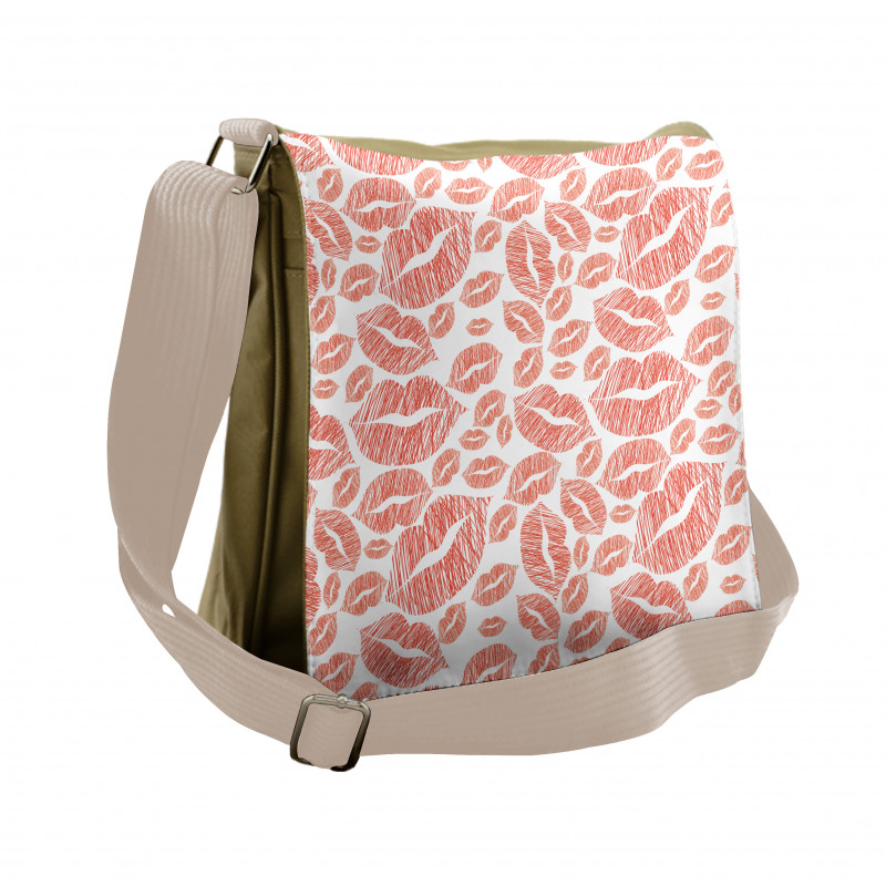 Hot Retro Lady Lips Messenger Bag