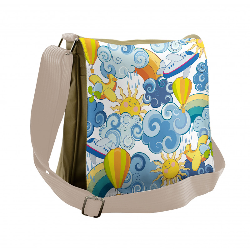 Sun Airplanes and Balloons Messenger Bag