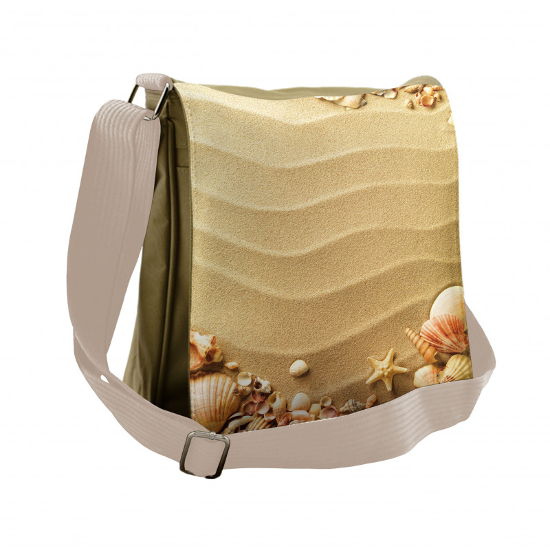 Sand with Sea Shells Messenger Bag
