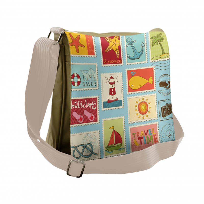 Nautical Theme Anchor Messenger Bag