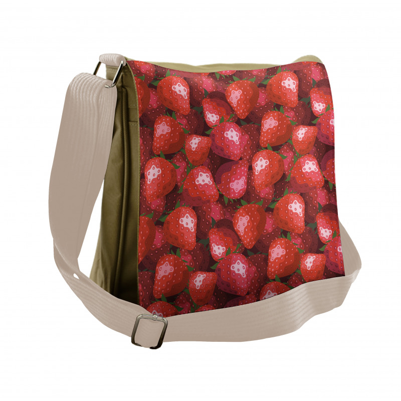 Strawberries Ripe Fruits Messenger Bag