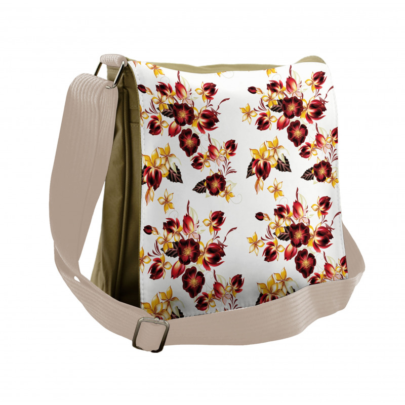 Seamless Floral Design Messenger Bag