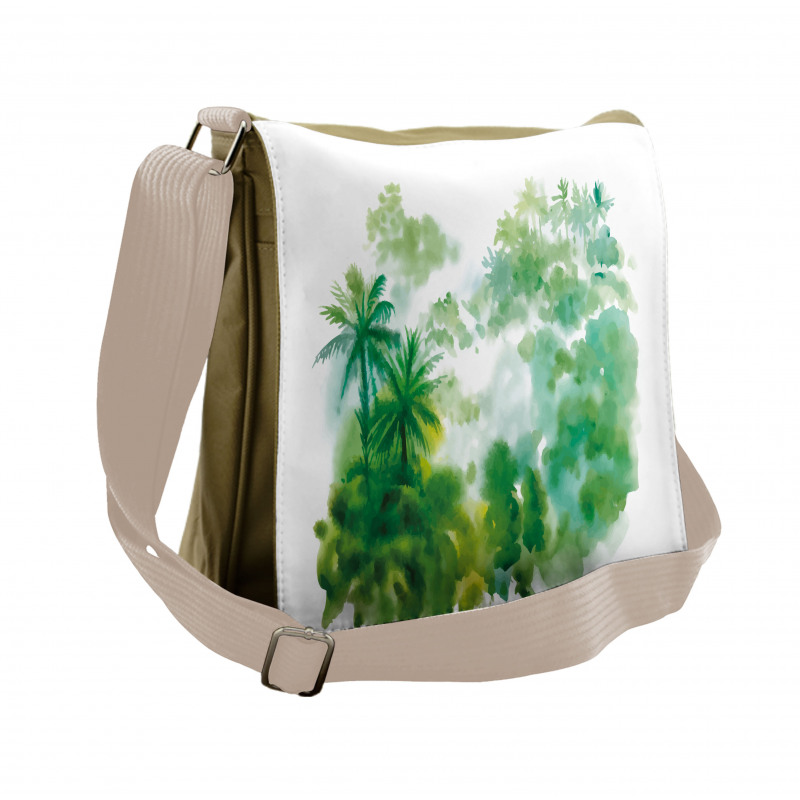 Watercolor Forest Image Messenger Bag