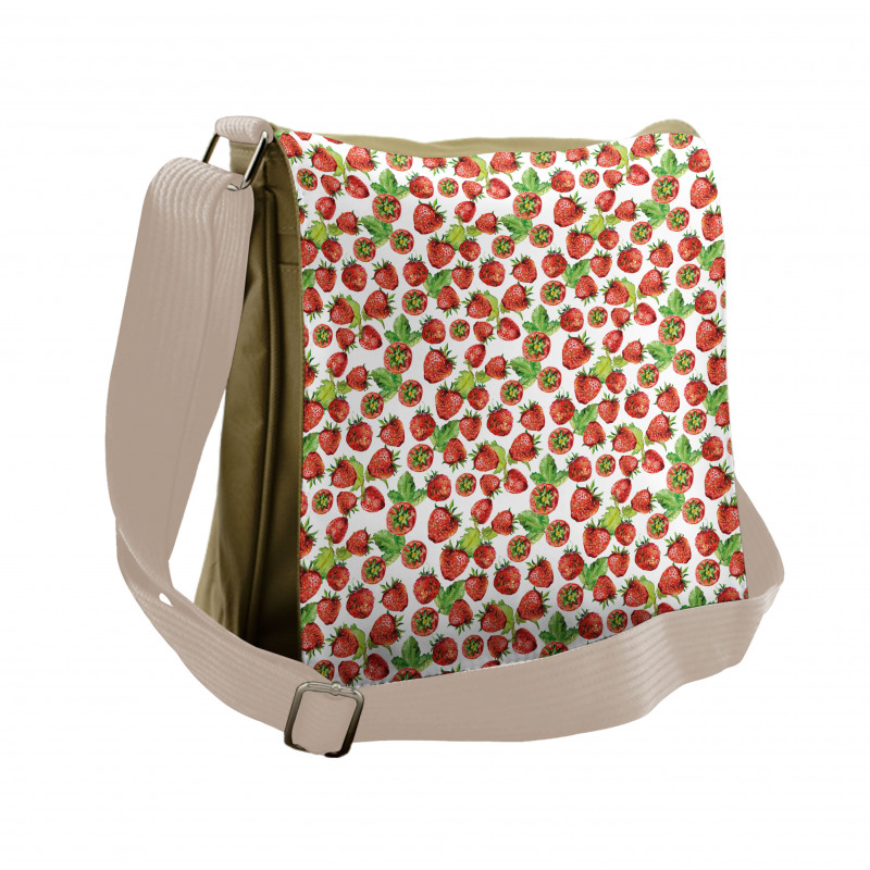 Watercolored Fruits Messenger Bag