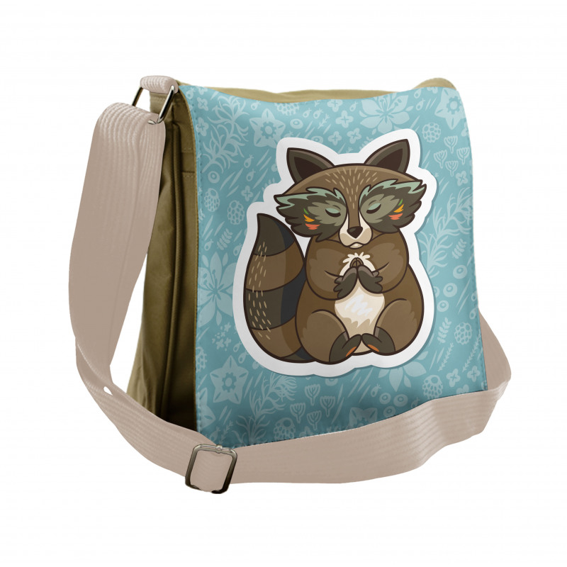 Raccoon on Meadow Messenger Bag
