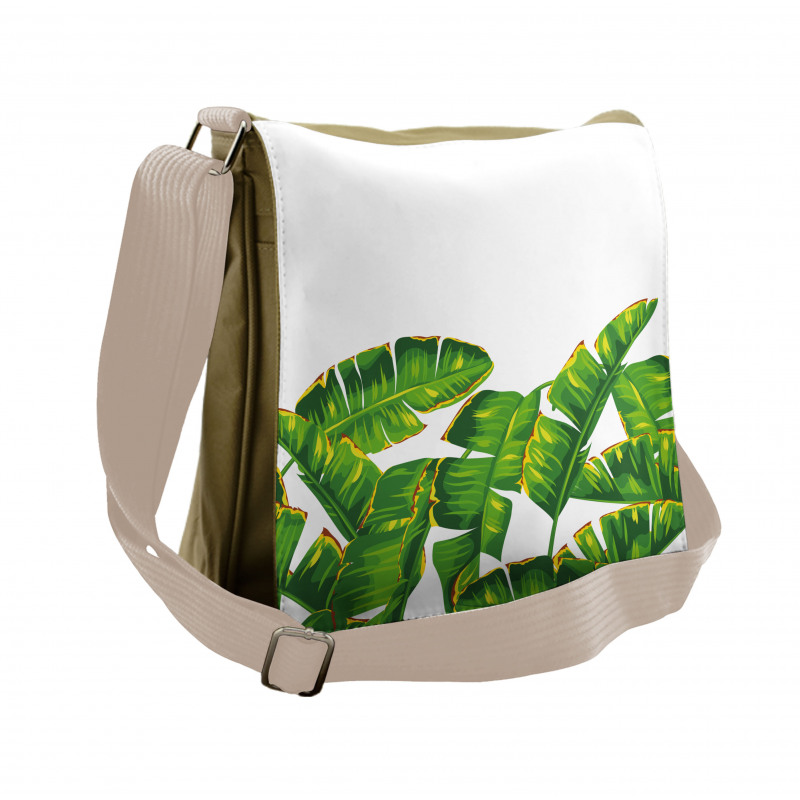 Vibrant Tropical Foliage Messenger Bag