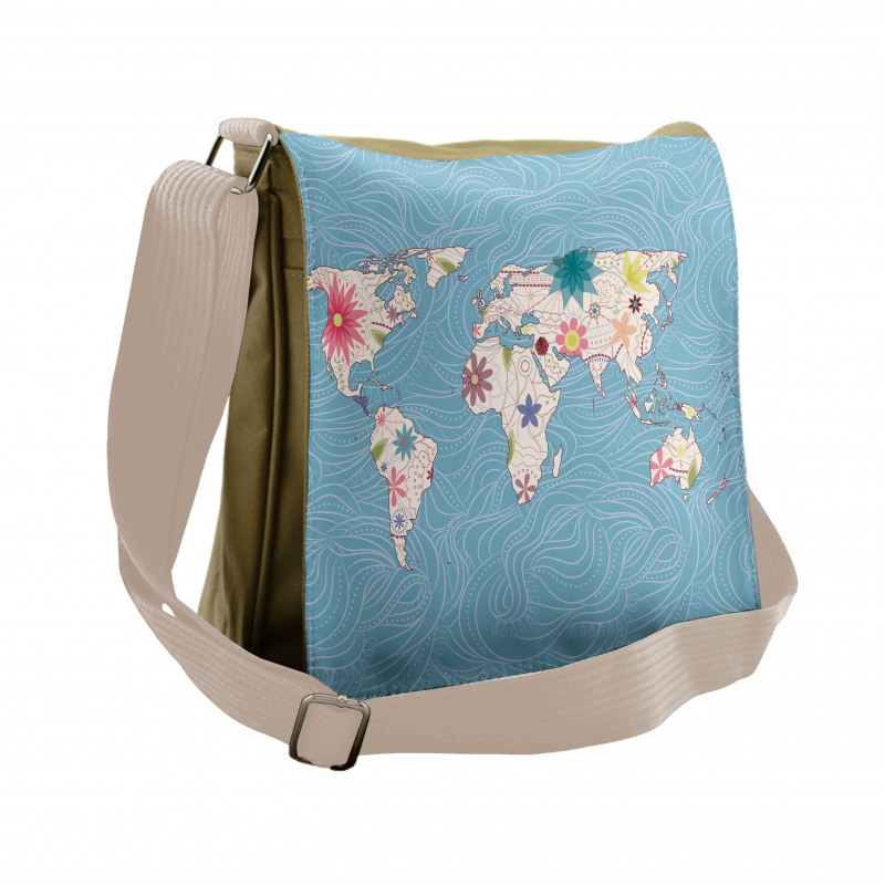 World Continents Messenger Bag