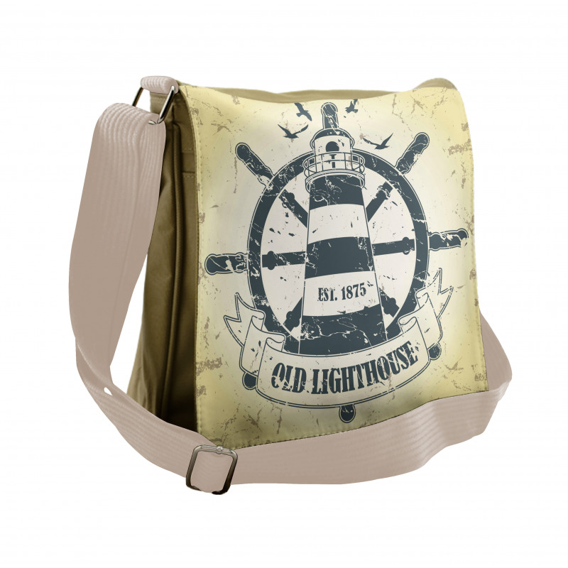 Ship Helm Wheel Retro Messenger Bag