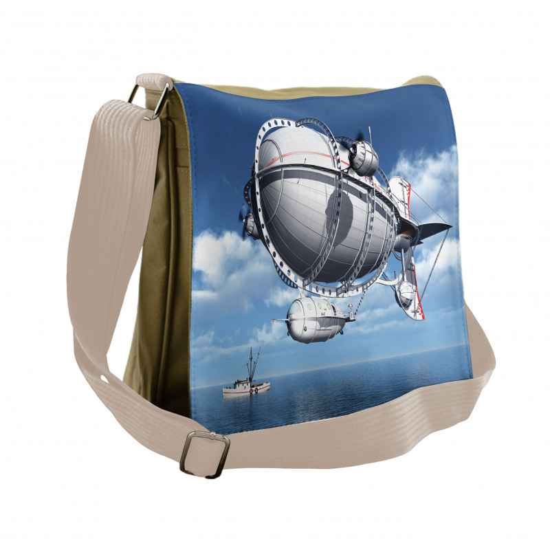 Sea Flying Cloudy Sky Messenger Bag