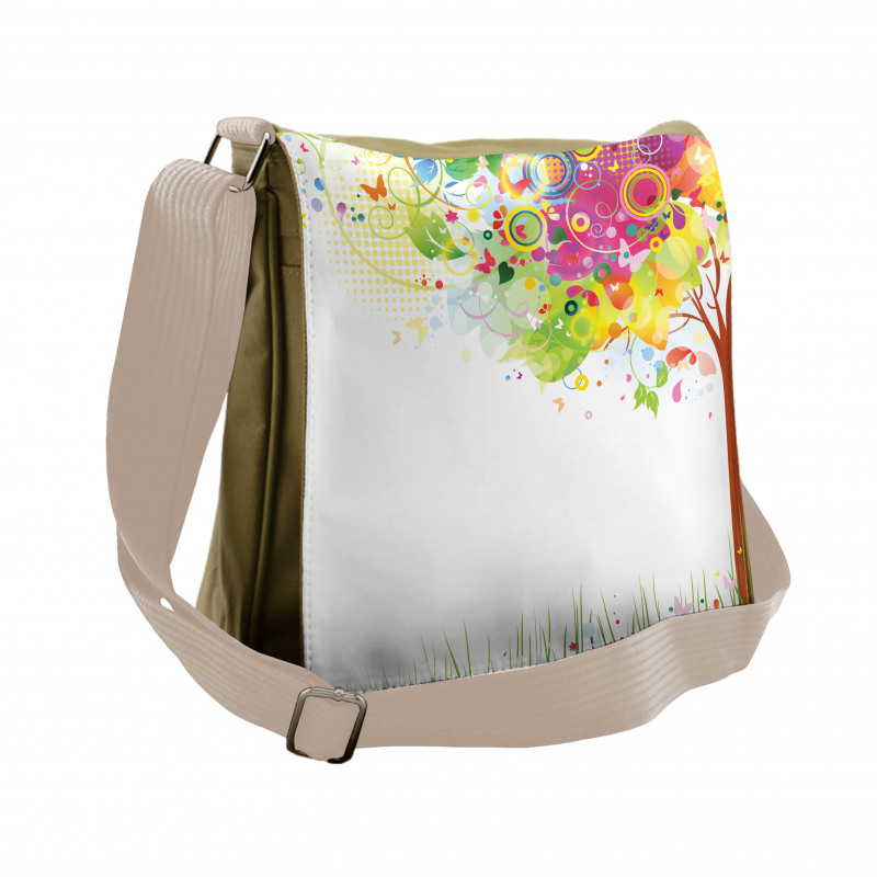 Color Bursting Tree of Life Messenger Bag