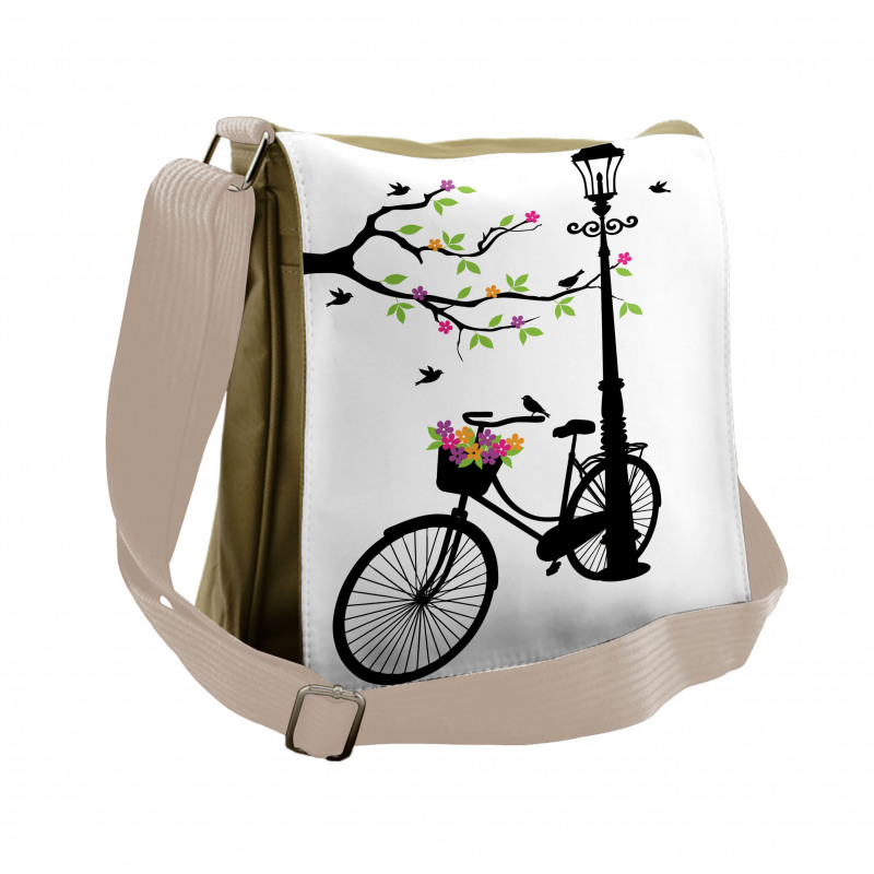 Spring Tree Birds Bike Messenger Bag