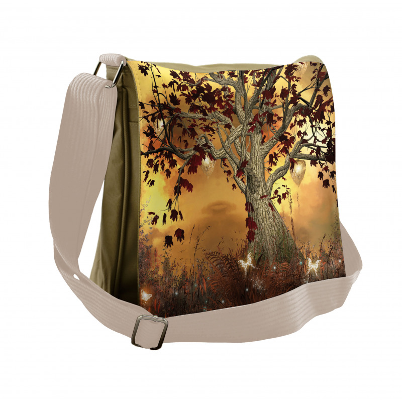 Tree Earthy Color Tones Messenger Bag