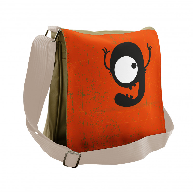 Cartoon Letter G Monster Messenger Bag