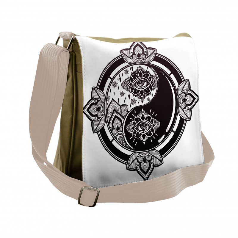 Floral Third Eye Sign Messenger Bag