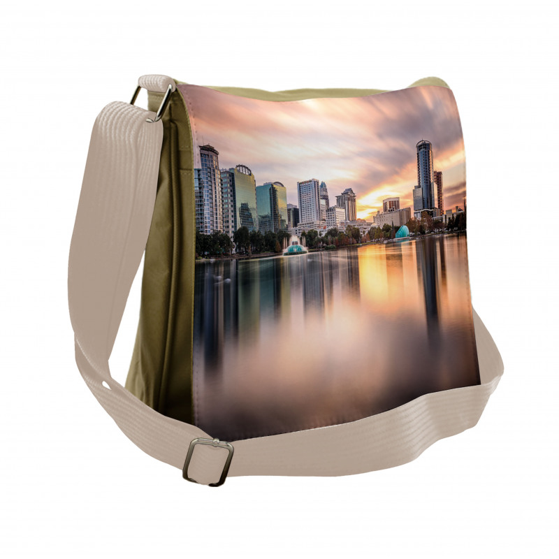 Downtown City Skyline Messenger Bag