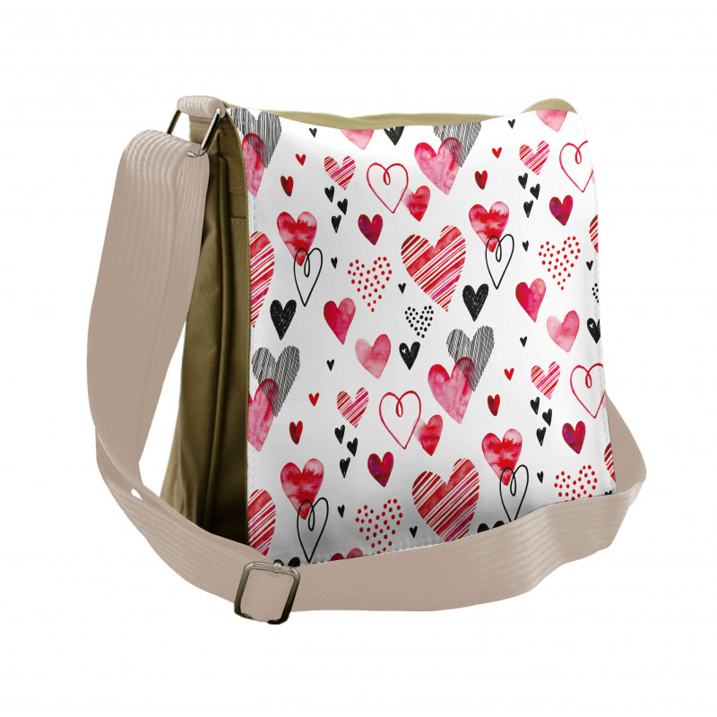 Various Heart Shapes Messenger Bag